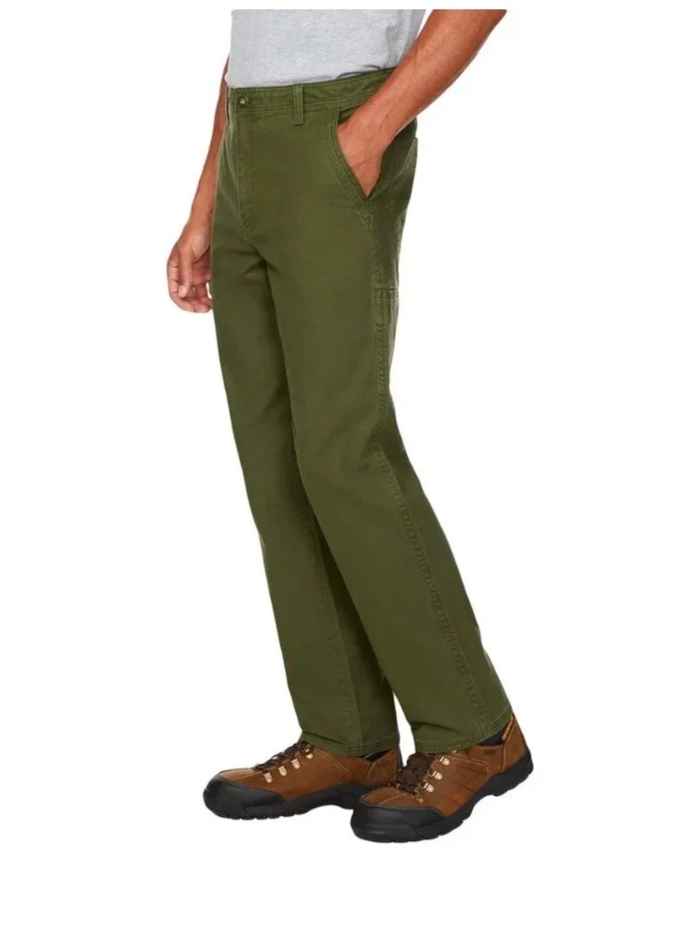 {LEGENDARY OUTFITTERS} Men's Olive Green Utility Pants 5-Pocket Workwear - 34x32